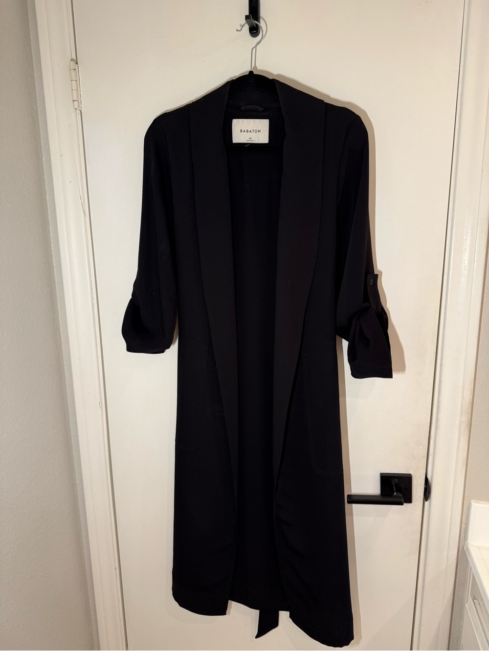 Aritzia Babaton Lightweight Long Duster Jacket in Black